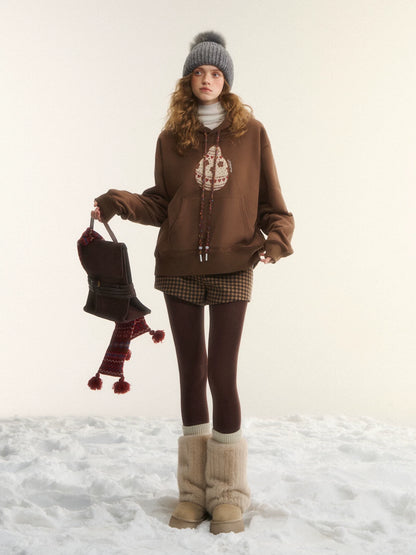 Fair Isle Knit Pear-patterned Hoodie