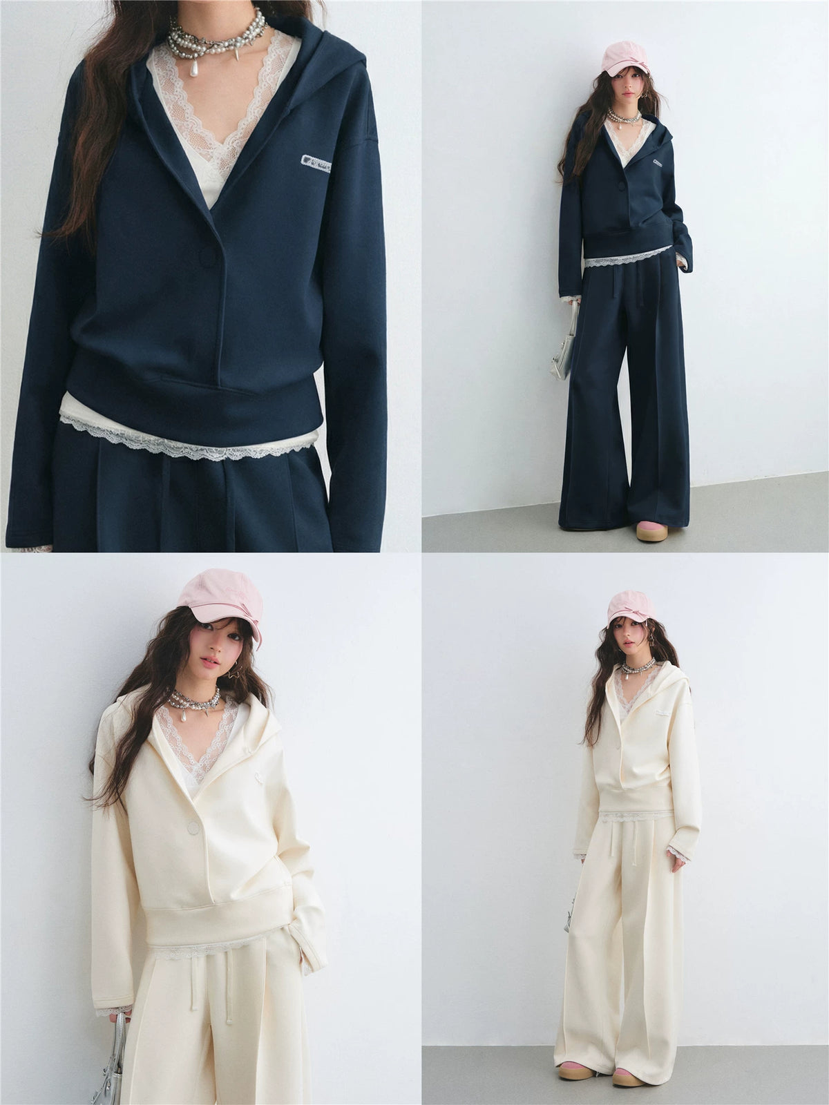 Lace Cami Hoodie &amp; Pants Set
