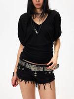 V Neck Batwing T-Shirt