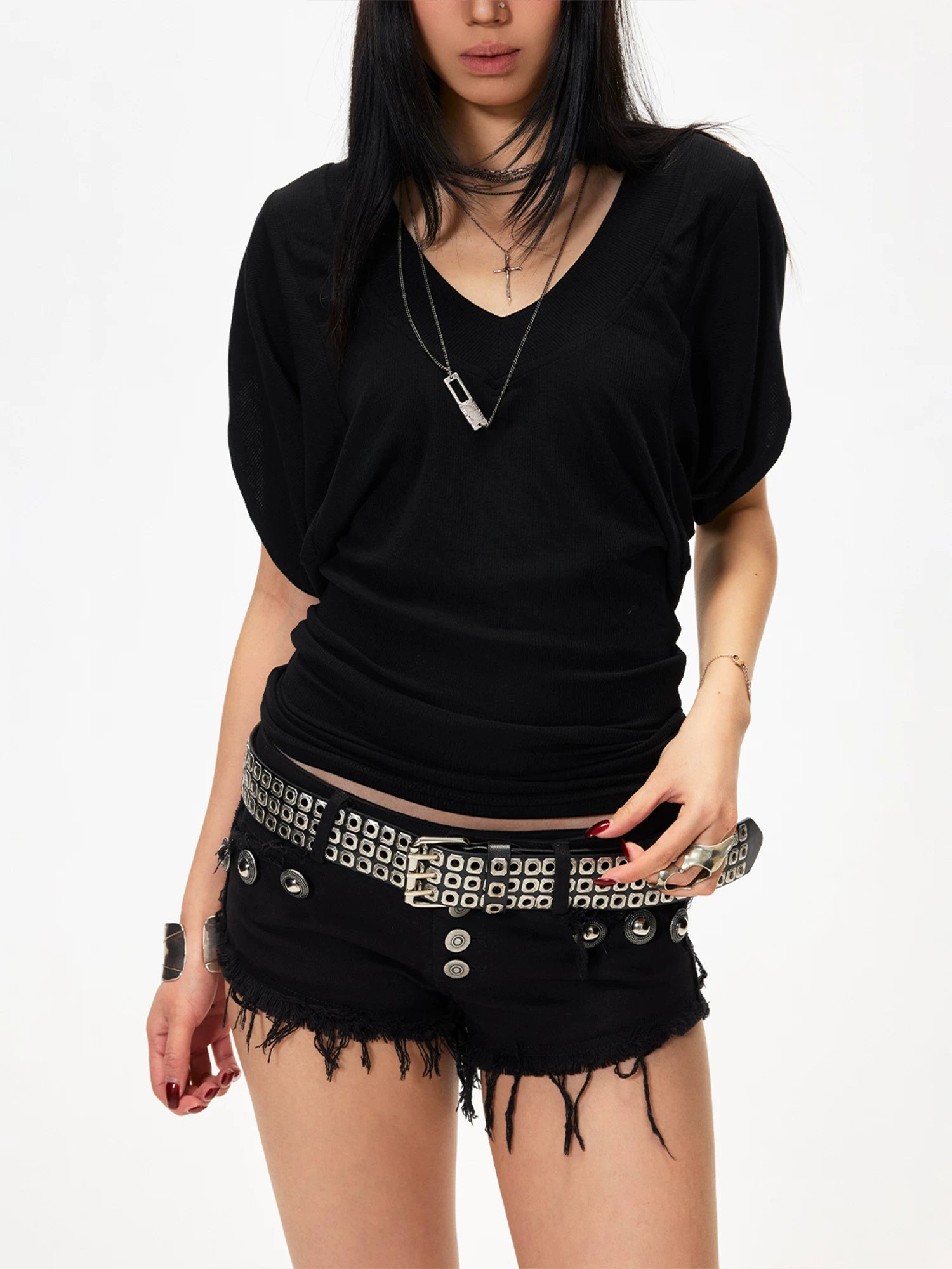 V Neck Batwing T-Shirt
