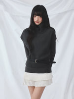 Gray Turtleneck Knit Set