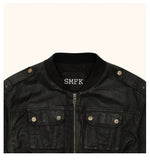 Ancient Myth Wax-coated Short Bomber Jacket