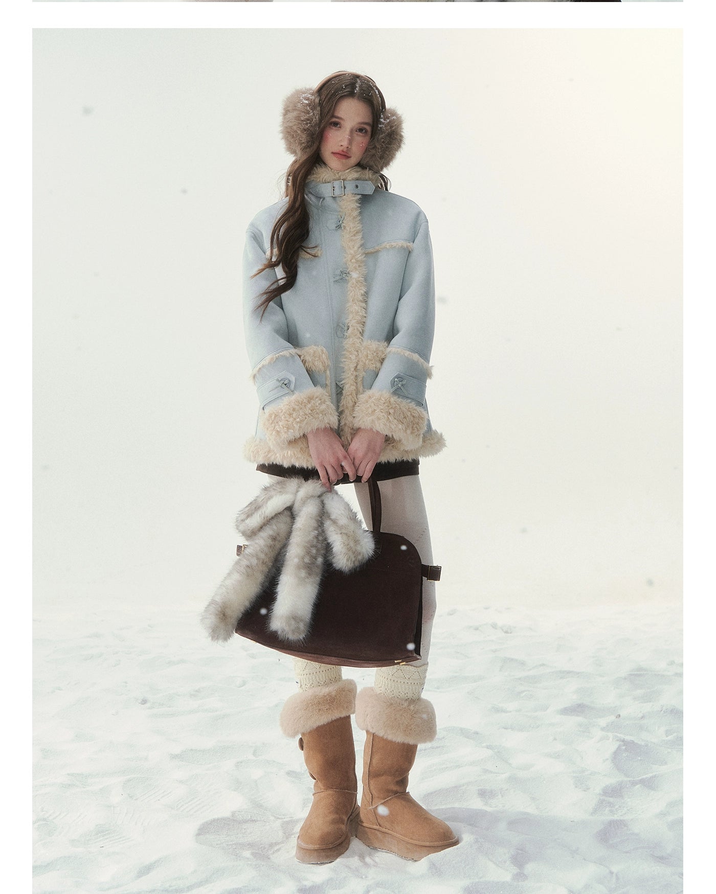 Pink &amp; Blue Reversible Faux Shearling Coat