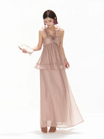 Ruffle Halter Maxi Dress