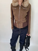 Brown Fur Collar Jacket