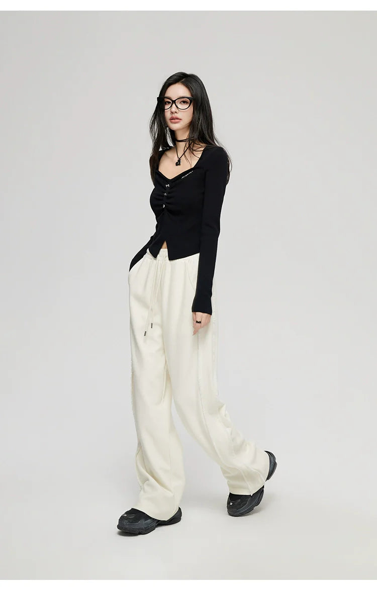 Black &amp; White Wide Neckline Sweater