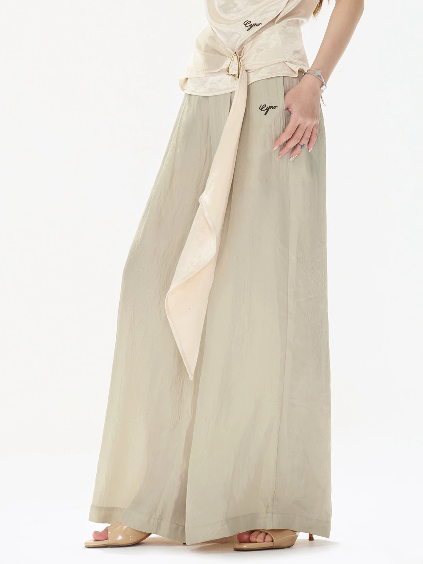 Acetate Wide Leg Pants