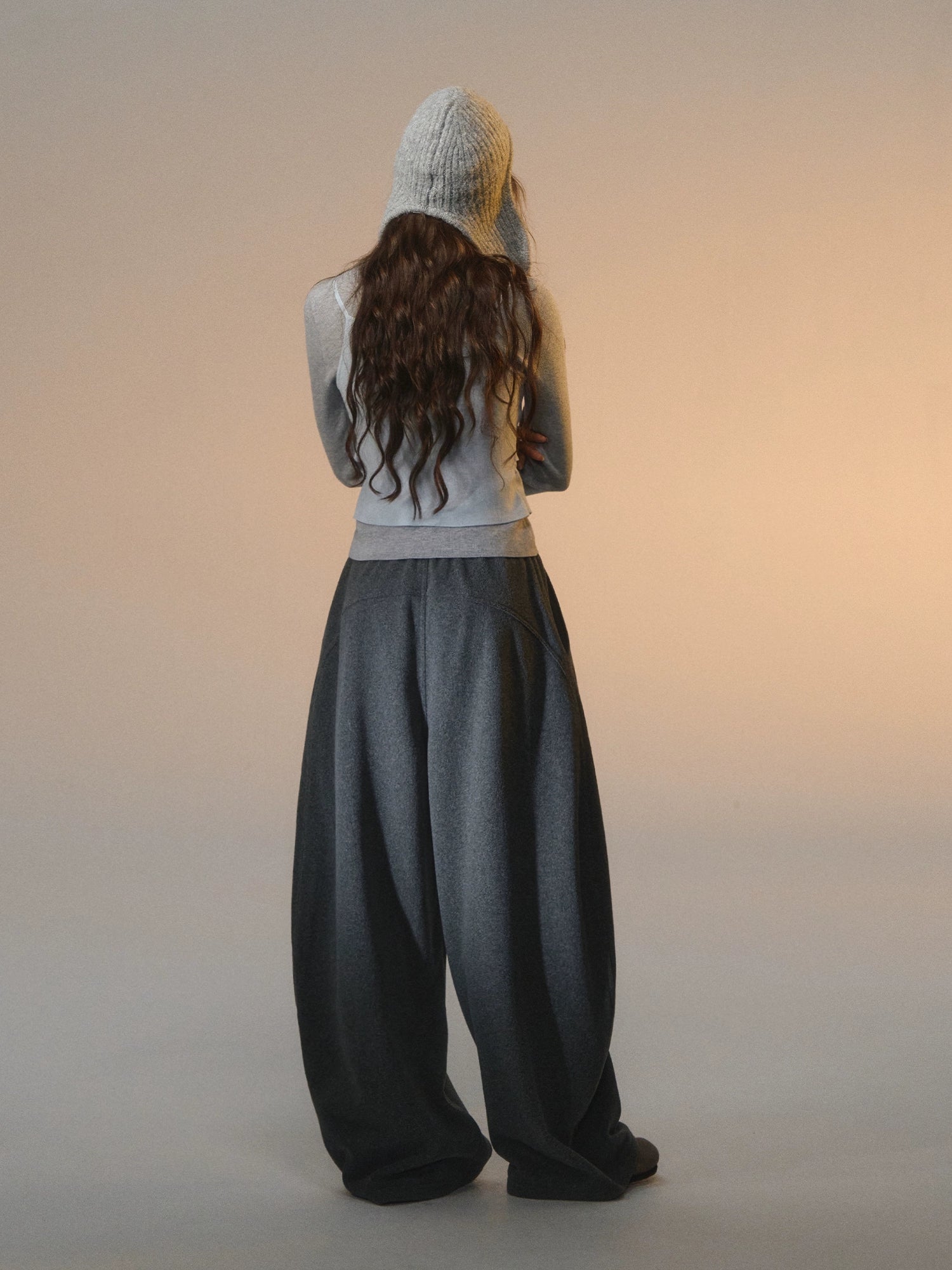 Fleece Curved-Leg Relaxed Pants