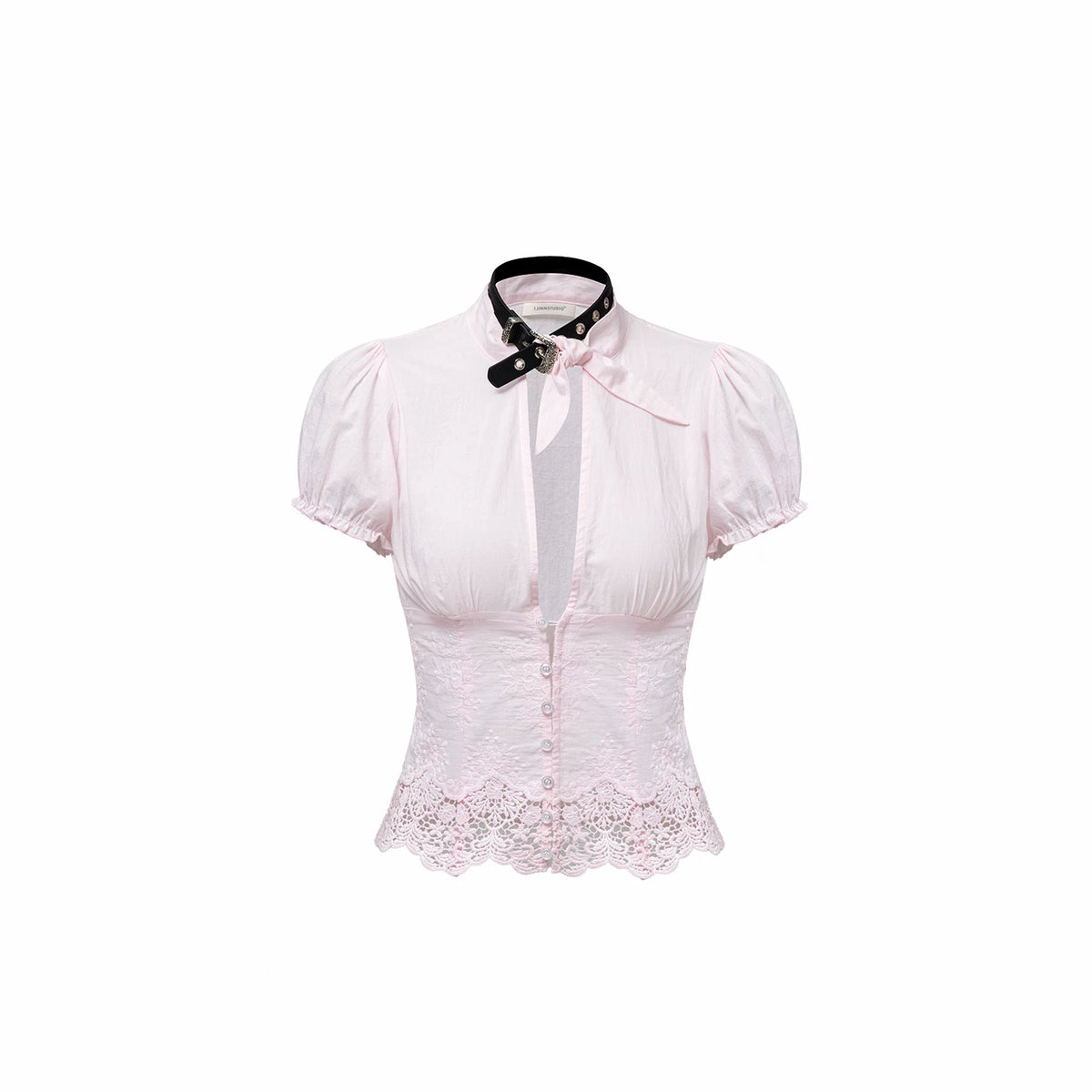 French V-Neck Ruffle Shirt