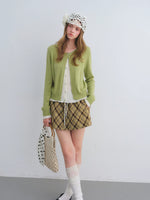 Plaid Tie Waist skirt