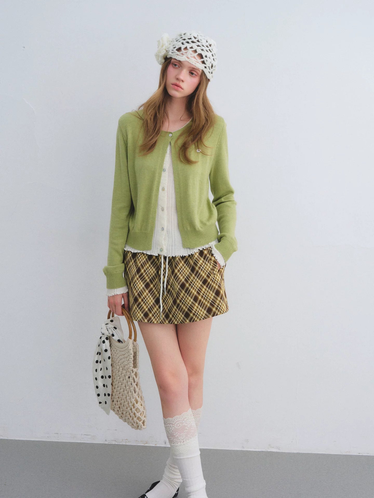 Plaid Tie Waist skirt