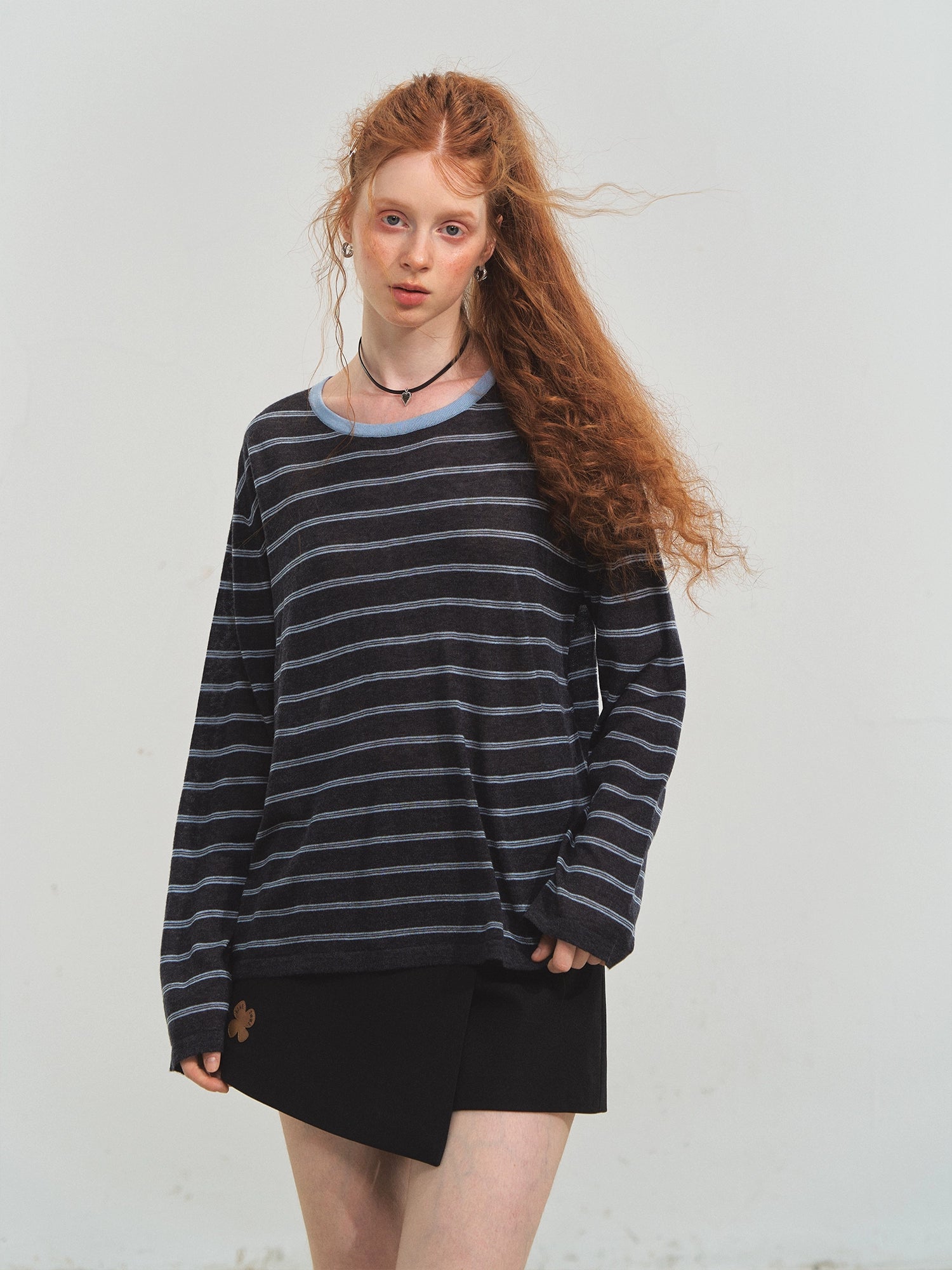 Vintage Striped Knit Blouse