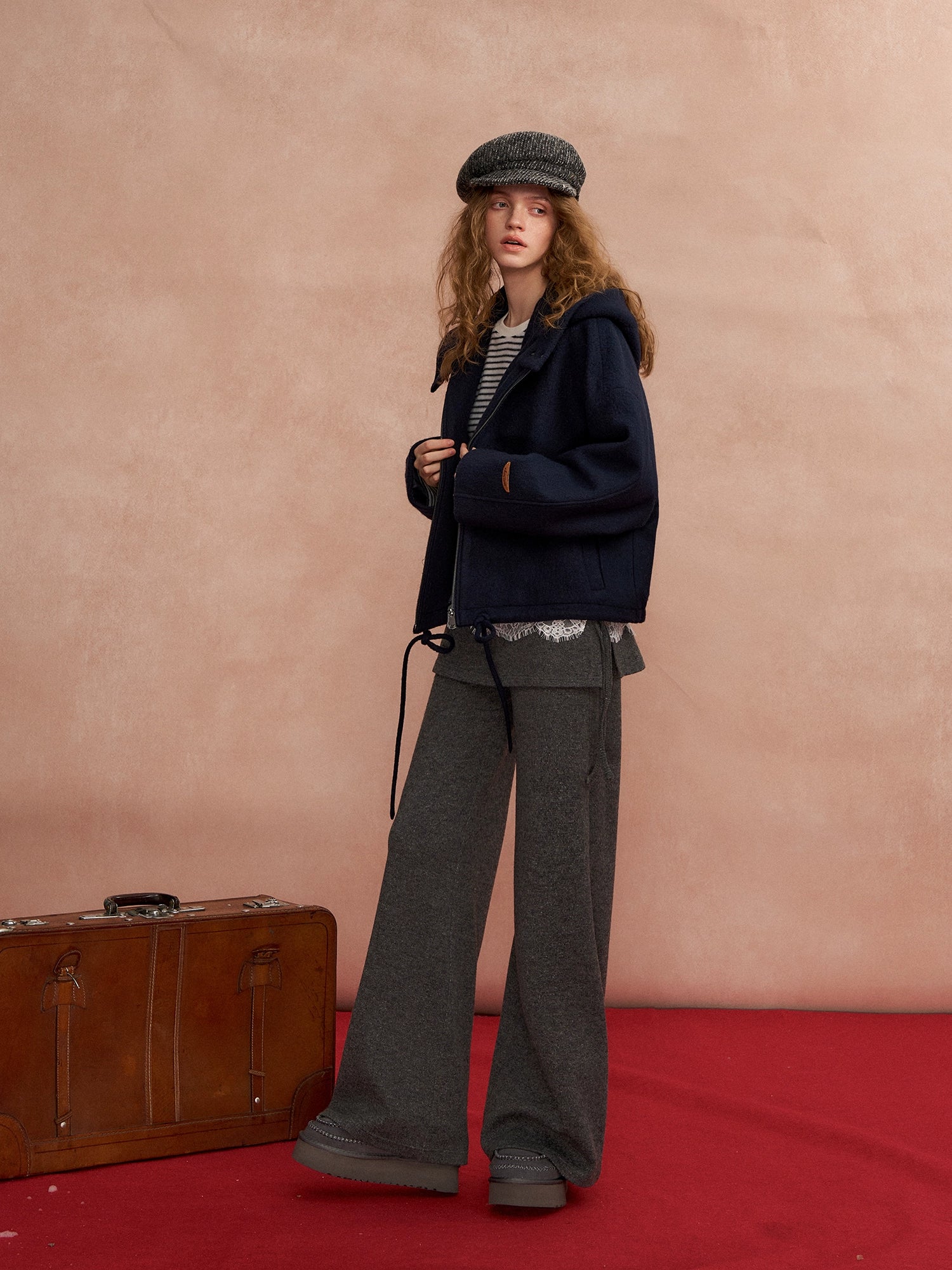 Hooded Short Wool Coat