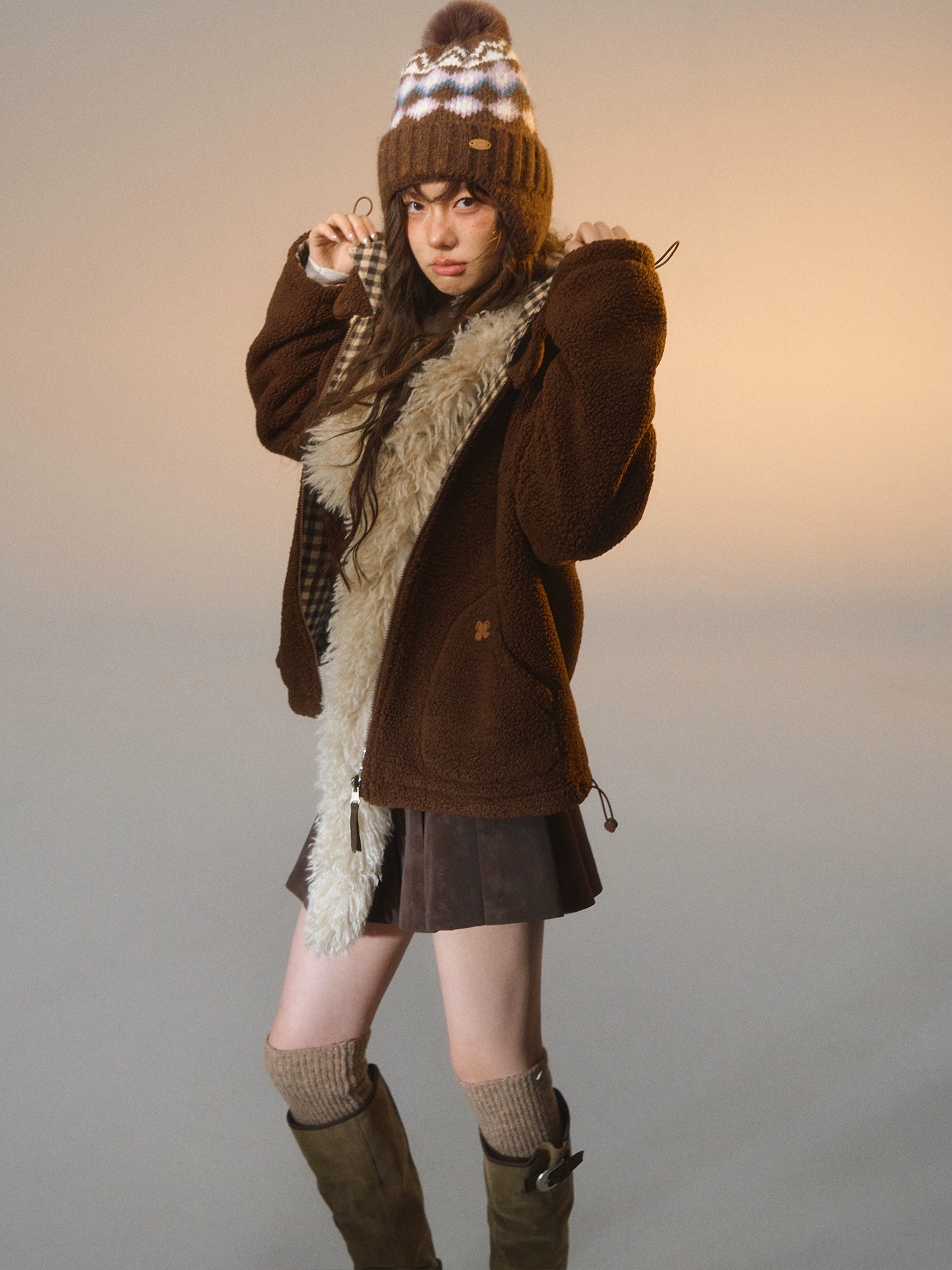 Reversible Plaid Sherpa Jacket