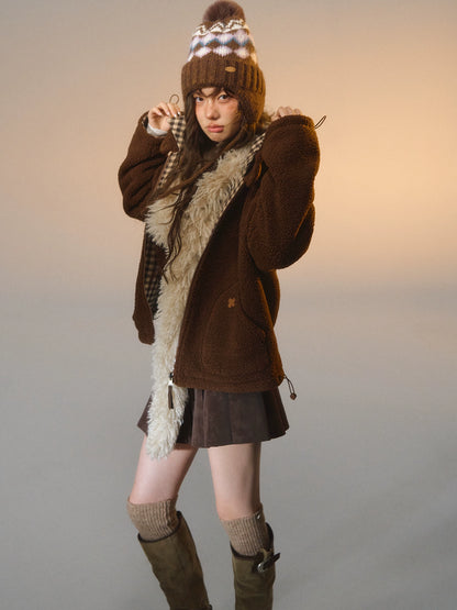 Reversible Plaid Sherpa Jacket