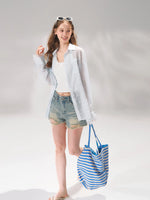 Distressed A-line Denim Shorts