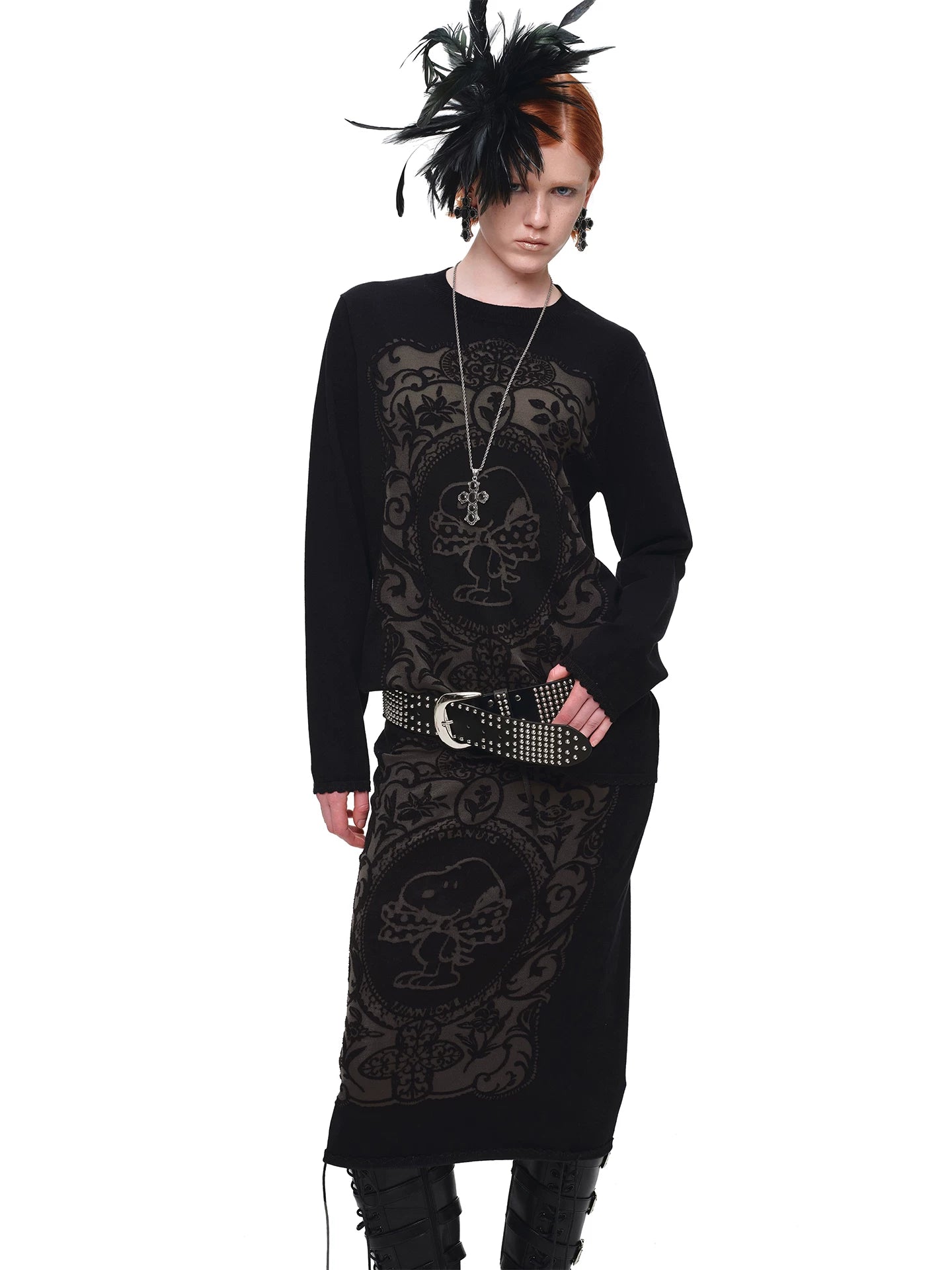 Burnout Knit Crewneck Sweater