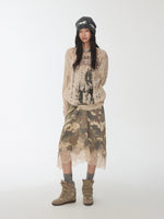 Icelandic Animal Jacquard Cutout Knit Sweater