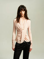 Cross Draped Acetate Top