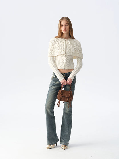 Cable Cape Knit Cardigan