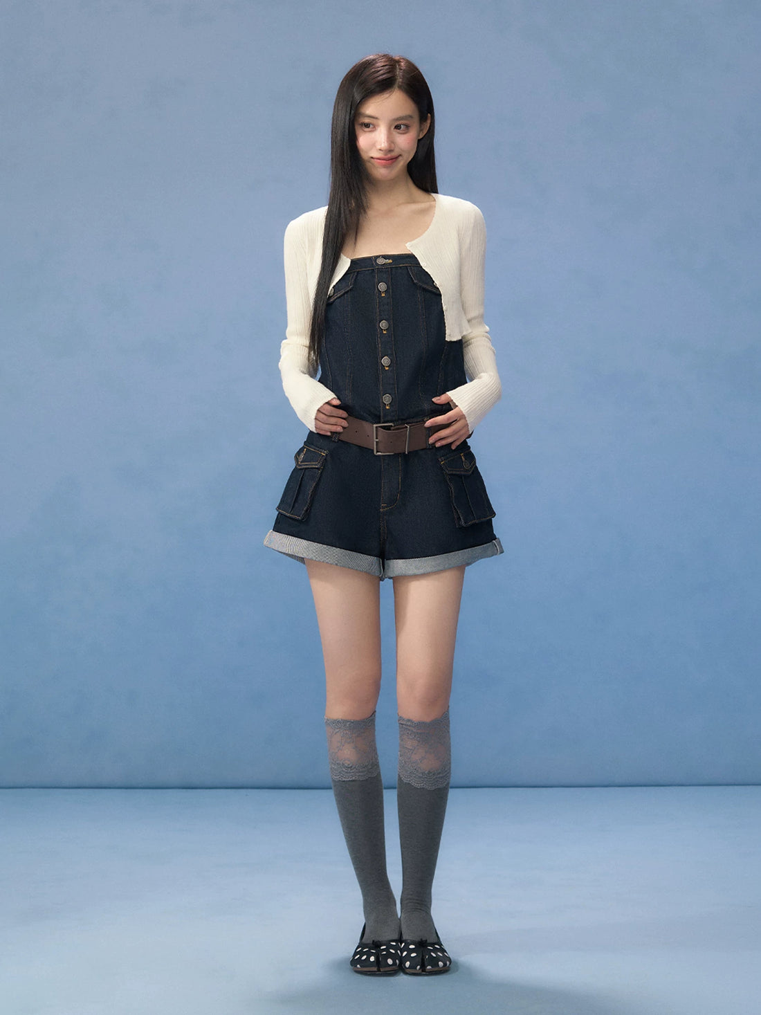 Vintage Denim Strapless Jumpsuit