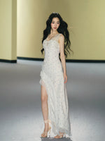 Floral Mesh Lace Maxi Dress