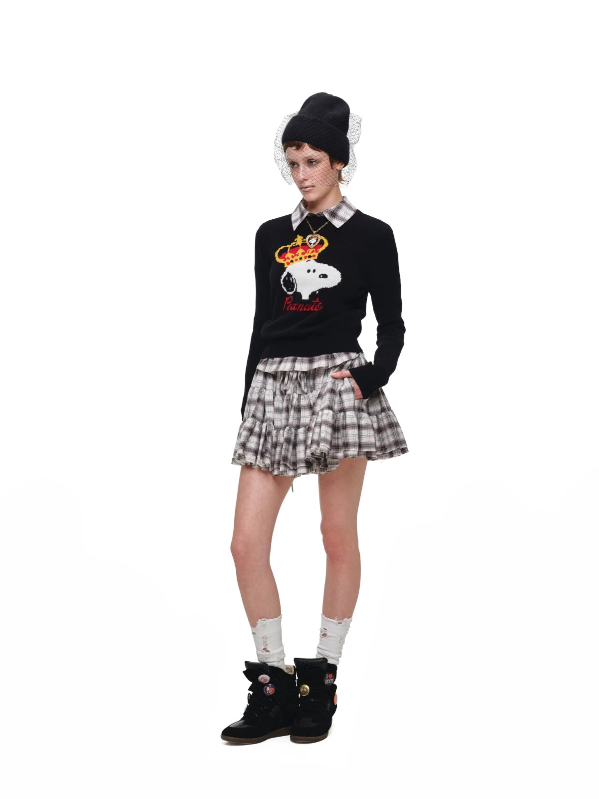 Snoopy Jacquard Wool Knit Sweater