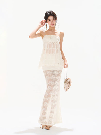 Lace Mermaid Midi Skirt