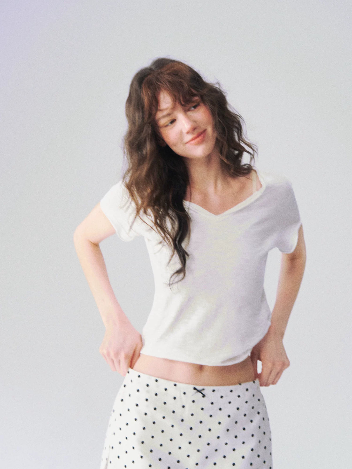 Slub Cotton V Tee