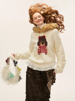 Cute Puppy Hooded Knit Sweater
