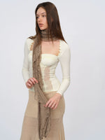 White Lace Panel Bustier Top