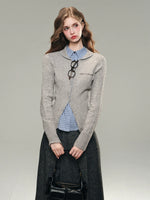V-neck Hand-knit Cardigan
