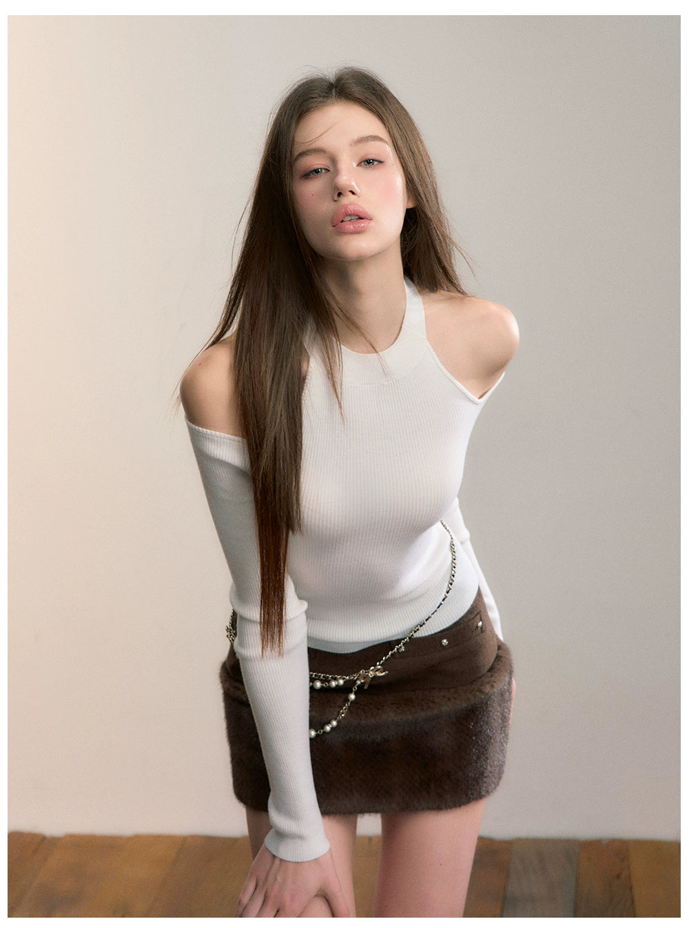 Rib Knit Off-Shoulder Two-Way Top