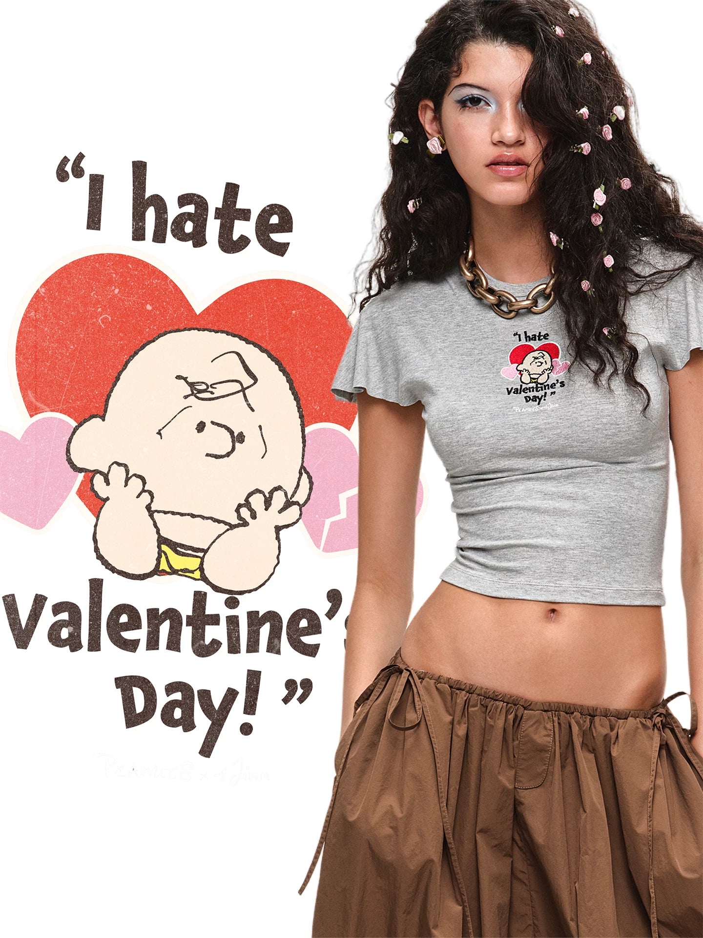 Snoopy Embroidered Slim T-Shirt