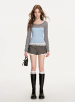 Mesh-Trim A-Line Shorts