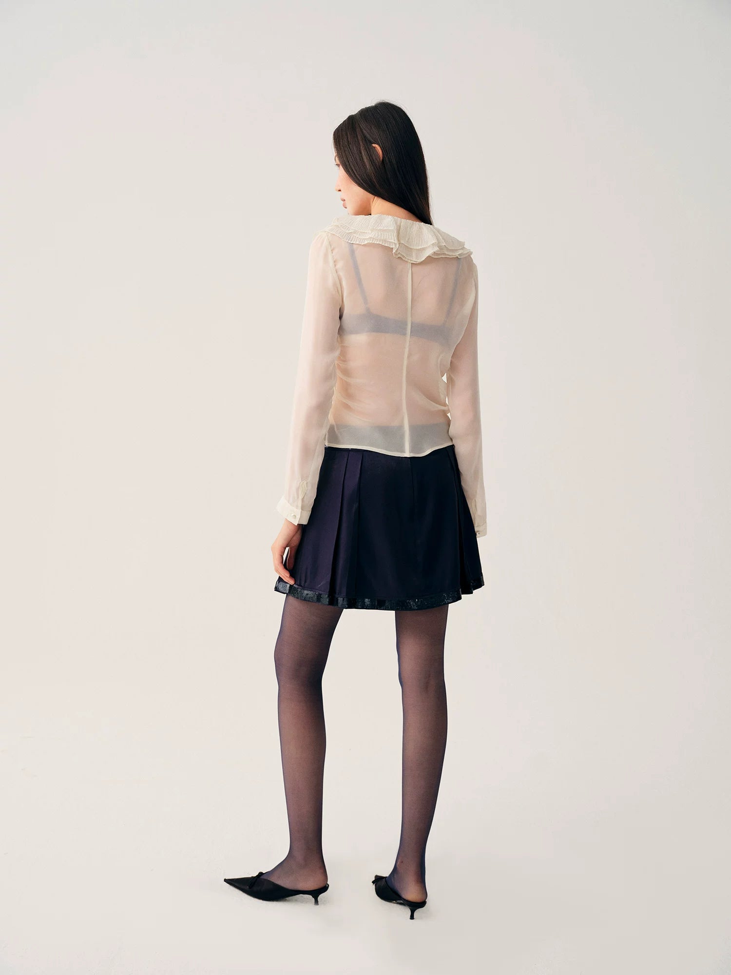 Ruffle V-Neck Blouse