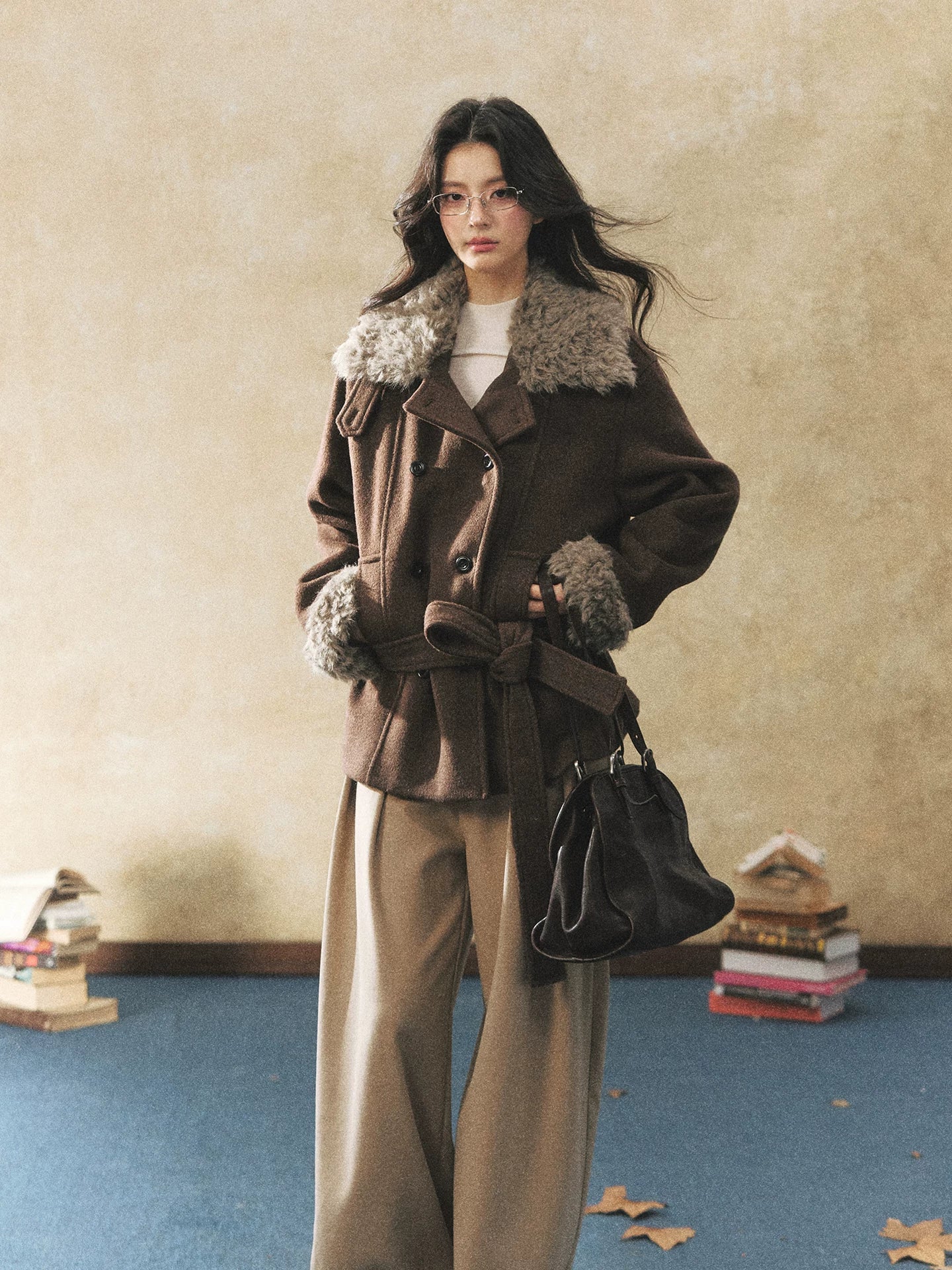 Double-Breasted Fur Coat