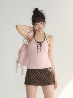 Contrast Halter Tank Top