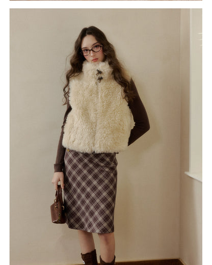 Pink Reversible Faux Fur Vest