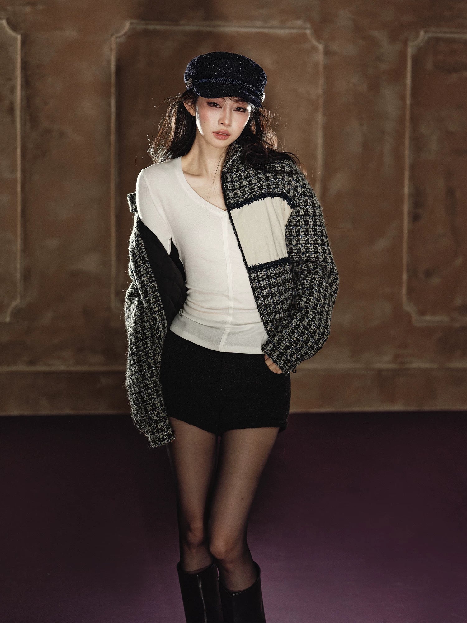 Black Suede Contrast Jacket