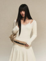 Lace Panel Faux Layer Knit Top