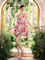 Floral Halter Off-Shoulder A-line Dress