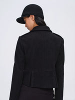 Wool-Blend Buttoned Structured Short Jacket