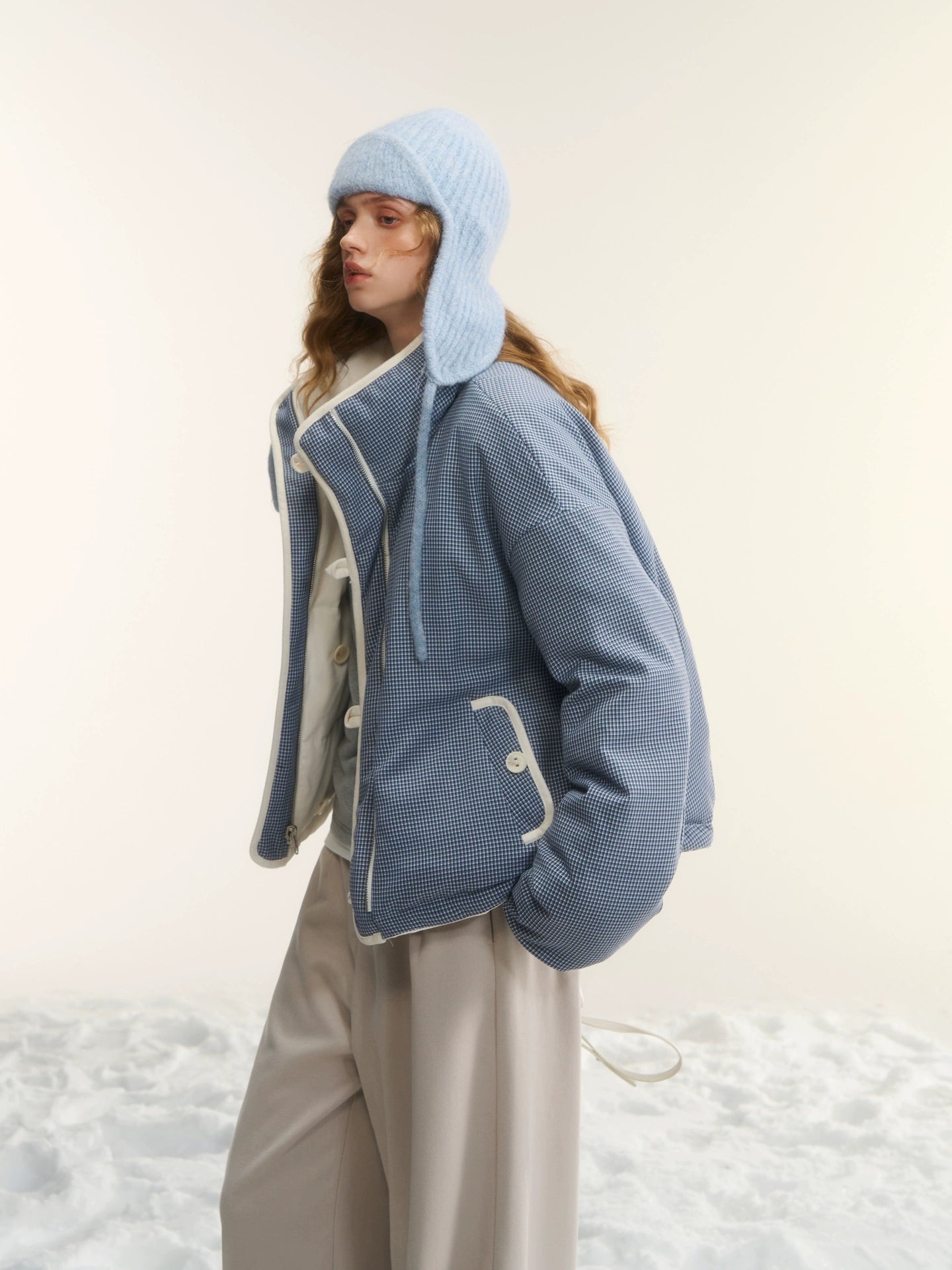 Reversible Plaid Down Puffer