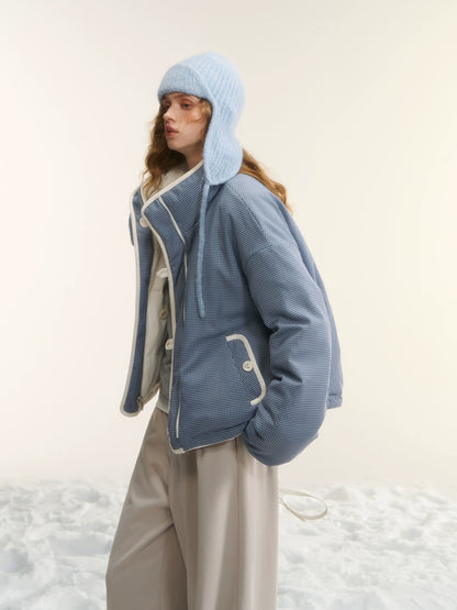 Reversible Plaid Down Puffer