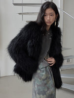 Heavycrafted Racoon Fur Knit Lapel Fur Coat