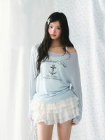 Vintage Print One-Shoulder Tee