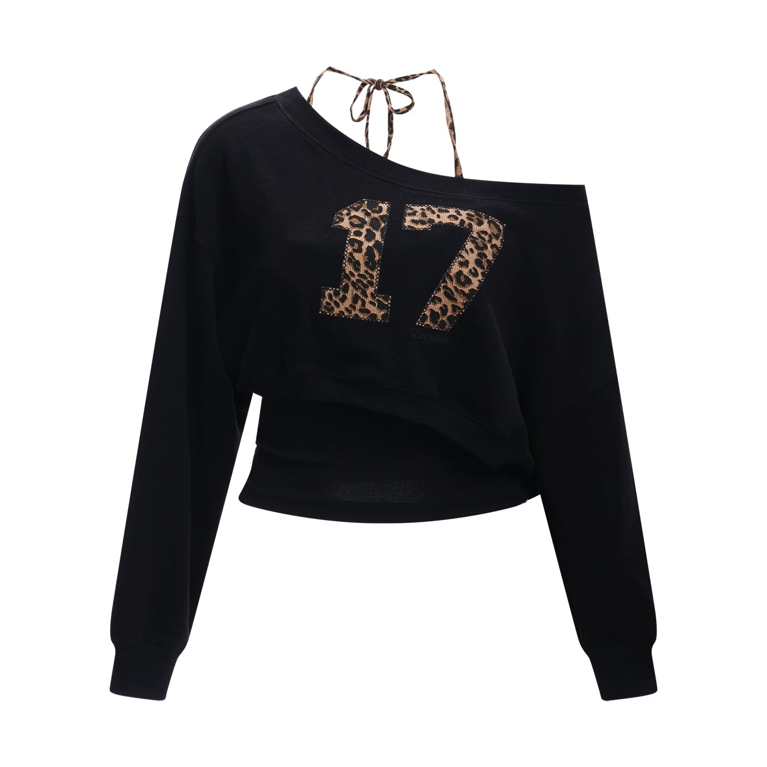 Leopard Strap Asymmetrical Two-Piece Top