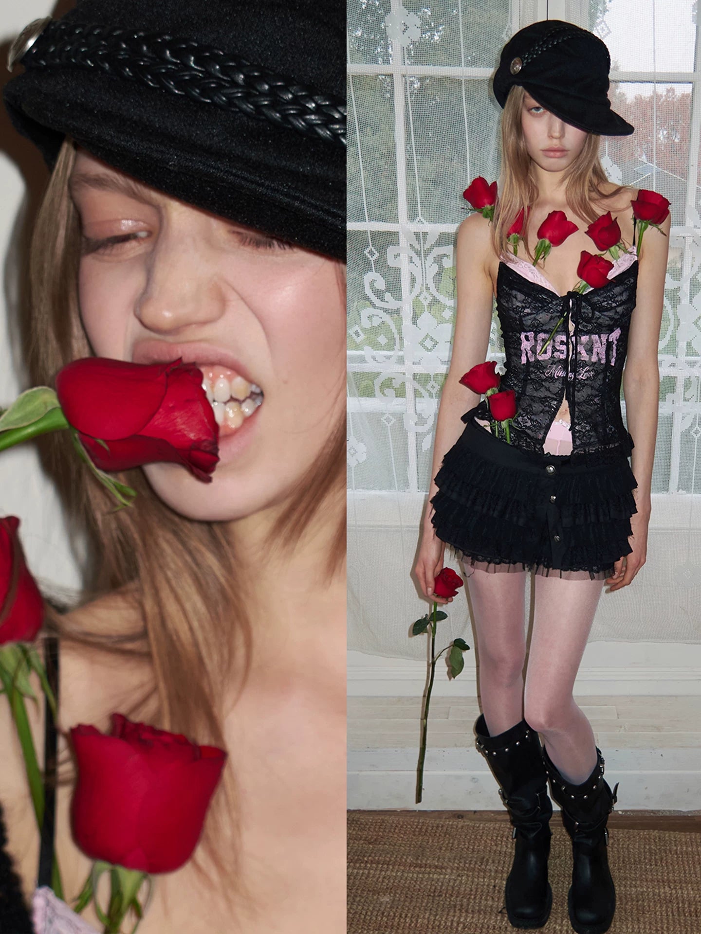 Lace Print Corset Top