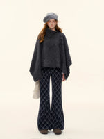 Plaid Embroidery Flared Pants